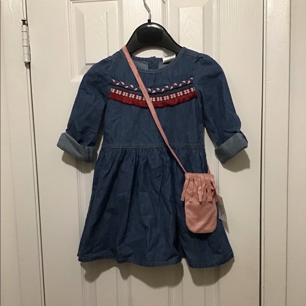 Girls Jean Dress & Crossbody Purse